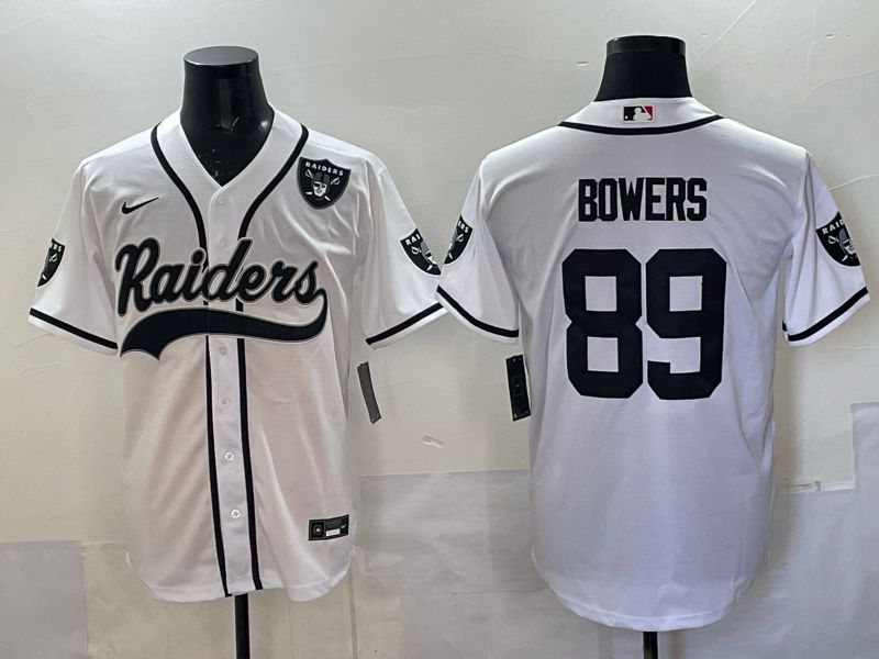 Men 2025 Oakland Raiders #89 Bowers white 3th generation Joint Name Nike Limited NFL Jersey style 005->oakland raiders->NFL Jersey